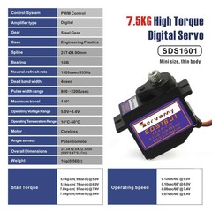 -SDS1601, High Torque Coreless Digital Micro Servo, 7.5Kgf.cm 0.07s 8.4V, Met…