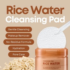 SOMISOME Rice Water Cleansing Pads – Makeup Remover 50 Count (Pack of 1)
