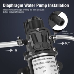 2Pack 12V Water Pump 130PSI Self Priming Pump Diaphragm High Pressure Switch