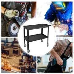 36” x 18” 1200lb Load Carbon Steel Workbench Welding Table Storage tray Cart