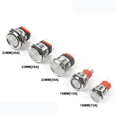 16/19/22/25mm LED Push Button Switch Momentary Latching On/Off Waterproof Metal