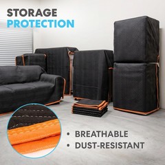 12 PACK Heavy Duty Padded Moving Blankets 72″ x 40″ Furniture Covers for Moving