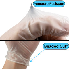 1000 Pcs Latex and Powder Free Vinyl Gloves 3 Mil 2XL, Clear, Disposable