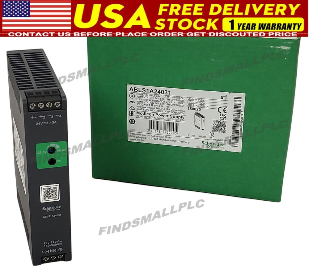 Schneider ABLS1A24031 Regulated Power Supply 100-240V AC, 24V 3.1 A Single Phase