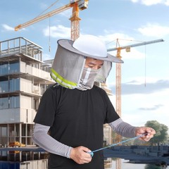 Topbuti 3 Pcs Hard Hat Sun Shade Full Brim Mesh Neck One-Size-Fits-Most, Grey