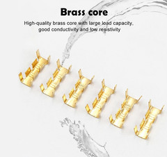50/100/200pcs U Type Double Connector Terminals 0.3-1.5mm2 Brass – NEW