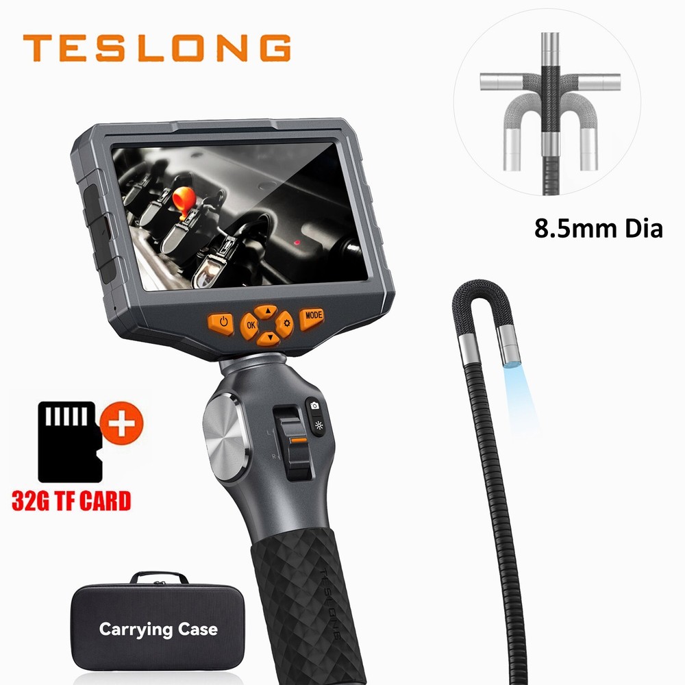 Teslong 360° Automotive Inspection Camera 8.5MM Borescope Articulating Endoscope