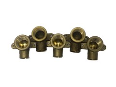 (5) Nibco & Unbranded 1/2” FNPT x 1/2” Sweat Brass Drop Ear 90° Elbow Fittings