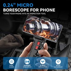 50%off Two-Way 210° Inspection Borescope 6.2mm Endoscope Camera 3.3ft Semi Rigid