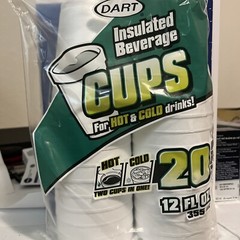 20 Dart Insulated Beverage Cups (Hot & Cold) – 12Oz