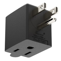 90 Degree Adapter Right Angled Downward Angled USA 3-Prong Male-Female Adapter