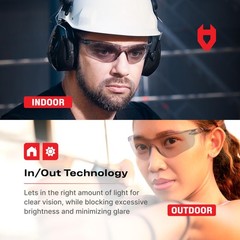NoCry Lightweight Tinted Safety Glasses with UV 400 One Size,