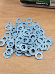 Metric M10 Flat Washer, MET BLUE,DIN 125, Steel, 100pk. FreeShipL48, WC