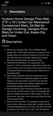 Huatean Home Garage Floor Mat, (7’9″ x 18″) Under Car Waterproof Containment …