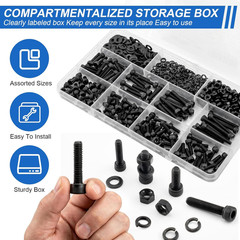 544Pcs M4 Screws Assortment Kit, M4X6/8/10/12/16/20/25/30 Mm Hex Socket Head Cap