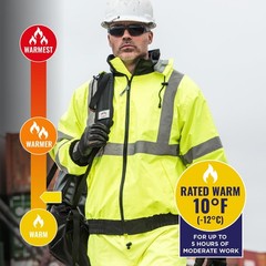 Unisex-Adult 3-in-1 Hi-Vis Winter Bomber Jacket, Lime, Large US