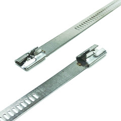 10 pack Secure 14″ long Stainless Steel Positive Locking Zip Ties Heat Silver