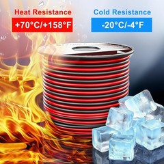 40FT Red & Black LED Extension Wire – Ideal for Home & Commercial Use