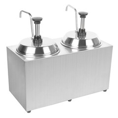 Nacho Cheese Dispenser w/Pump 2x2L Hot Fudge Caramel Warmer Commercial 1600W NEW