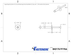 Large Flange Pop Rivets 1/4″ x 3/4″All Steel (8-12) Dome Head Qty 250