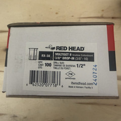 Red Head Drop-In Anchor Multiset II RX-38 3/8-16 304 SS 100 pcs