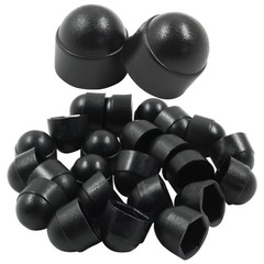 25PCS Hex Head Bolt Covers, Black Dome Bolt Nut Protective Caps, Acorn Hex Cap N
