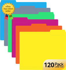 120Pack Colored File Folders Letter Size 8.5×11 1 3 Cut Tab Office Filing Set