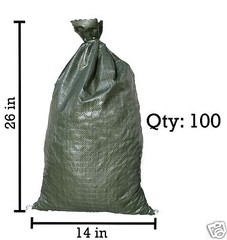 100 Green Sandbags w/ ties 14×26 Sandbag,Bags,Sand Bags,Erosion Control,Barrier