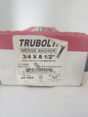 RED HEAD WS-3484 TRUBOLT CARBON STEEL WEDGE 3/4″ x 8-1/2″, BOX OF 9, NIB