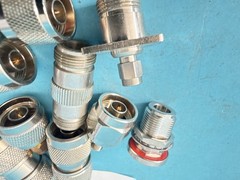 Lot of 29 Mixed RF Coaxial Connectors & Adapters Type N BNC SMA Panel Mount T Us