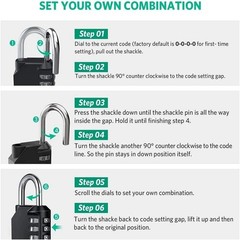 Heavy Duty 4 Digit Combination Lock Resettable Waterproof Padlock