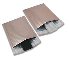 4×8, 5×9, 6×10, 8×12 Nude Pink Metallic Bubble Mailers, Light Rose Gold Envelope