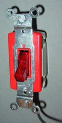 Hubbell 1223-PL 3-Way Red Pilot Light Handle 20A 120V Toggle Switch Vtg. USA NOS