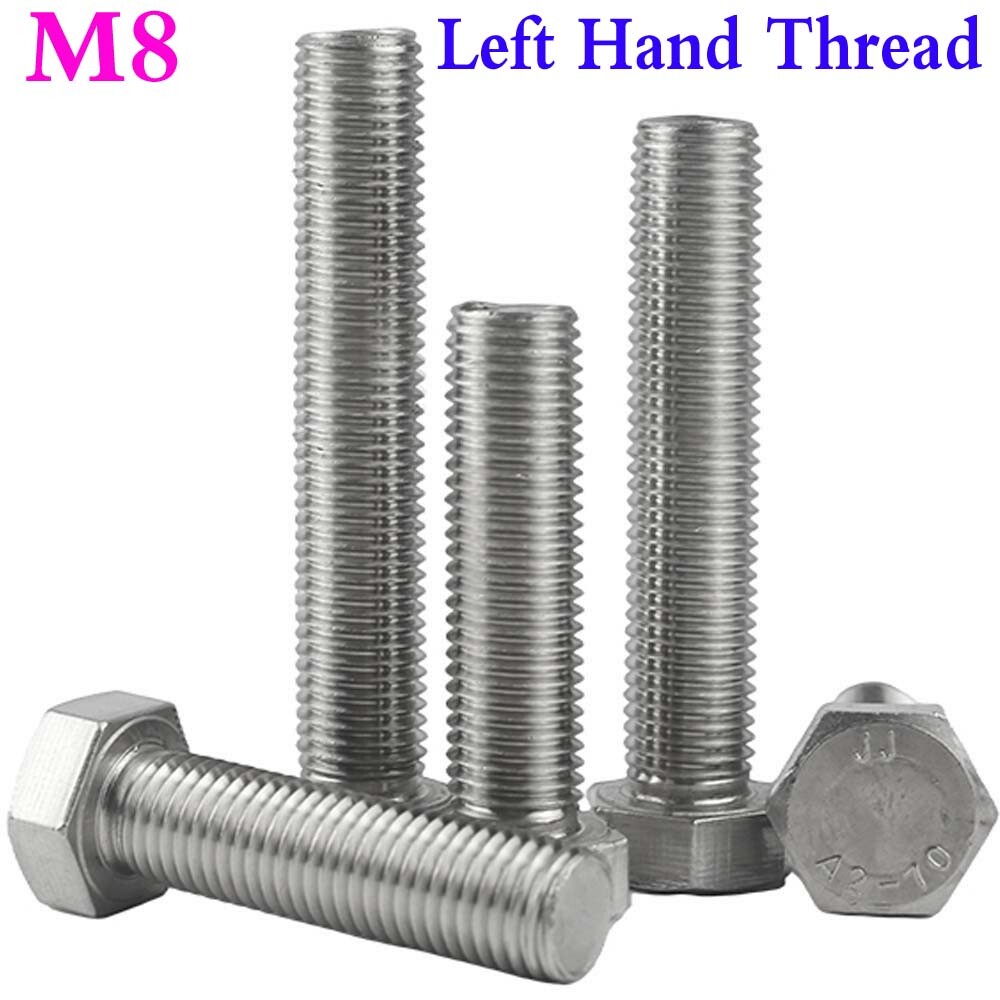 M8 – 1.25 Left Hand Thread Stainless Steel Hex Head Bolts Hex Cap Screws DIN 933