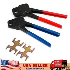 2 Pex Crimper 1/2″ And 3/4″ Plumbing Crimping Gonogo Set Angle Gauge Tools Combo