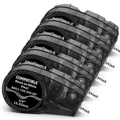 5x Replace for M21-750-595-WT All-Weather 3/4 inch (19.05mm), Black on White