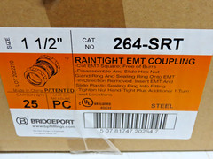 Bridgeport 264-SRT 1-1/2″ Raintight EMT Steel Coupling (Pack of 25)