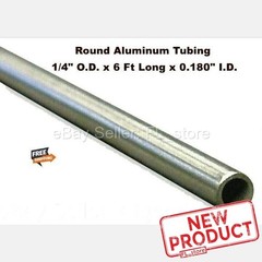 Round Aluminum Tubing 1/4″ O.D. x 6 Feet Seamless 6061-T6 0.180″ I.D. 72 Inches