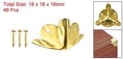 18x18x18mm Metal Box Corner Protectors Edge Guard Iron Gold Tone 48pcs