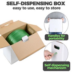 Heavy Duty Packaging Strapping Banding Roll 1000ft length 1400lbs Break Strength