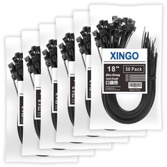 Heavy Duty 18″ Black Zip Ties 300 Pack – 330 LBS Strong Plastic Cable Ties for I