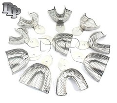 10 Impression Trays Perforated Set Of Ten Upper & Lower XS, S, M, L, XL