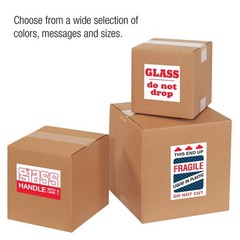 Tape Logic Aviditi Tape Logic 2″ x 3″,”Fragile Liquid Handle with Care” Red/W…