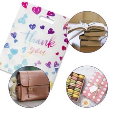 WAKAKO 100 Thank You Bags for Business Small, 2.36Mil Merchandise Shopping