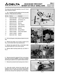 Delta 24″ Scroll Saw Older Style Operating, Maintenance & Parts Manual #1954