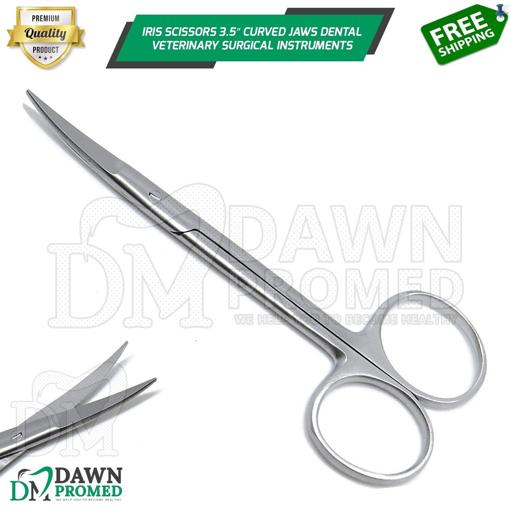 Iris Scissors 3.5″ Curved Jaws Dental Veterinary Surgical Instruments German Gr