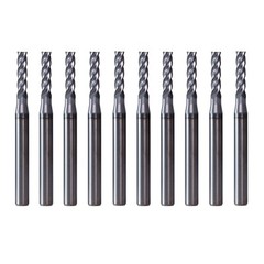 10Pcs 4 Flute 3/32″ x 1/8″ x 3/8″ x 1-1/2″ End Mills Solid Carbide AlTiN Coated