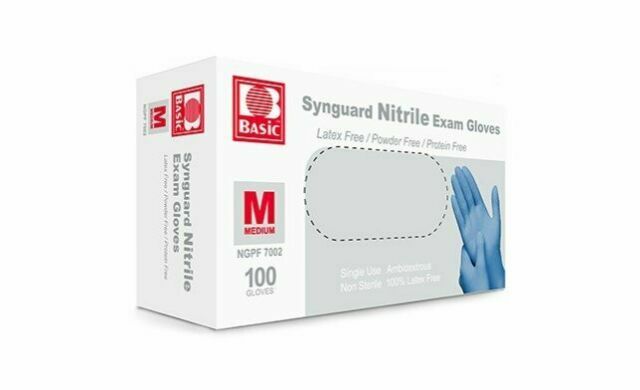 Basic Medium Latex-Free & Powder-Free Medical Nitrile Exam Gloves – 1 Box of 100