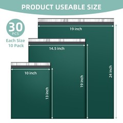 30 PCS Poly Mailers MultiSize 10/14.5/19 Inch Ultramarine Waterproof