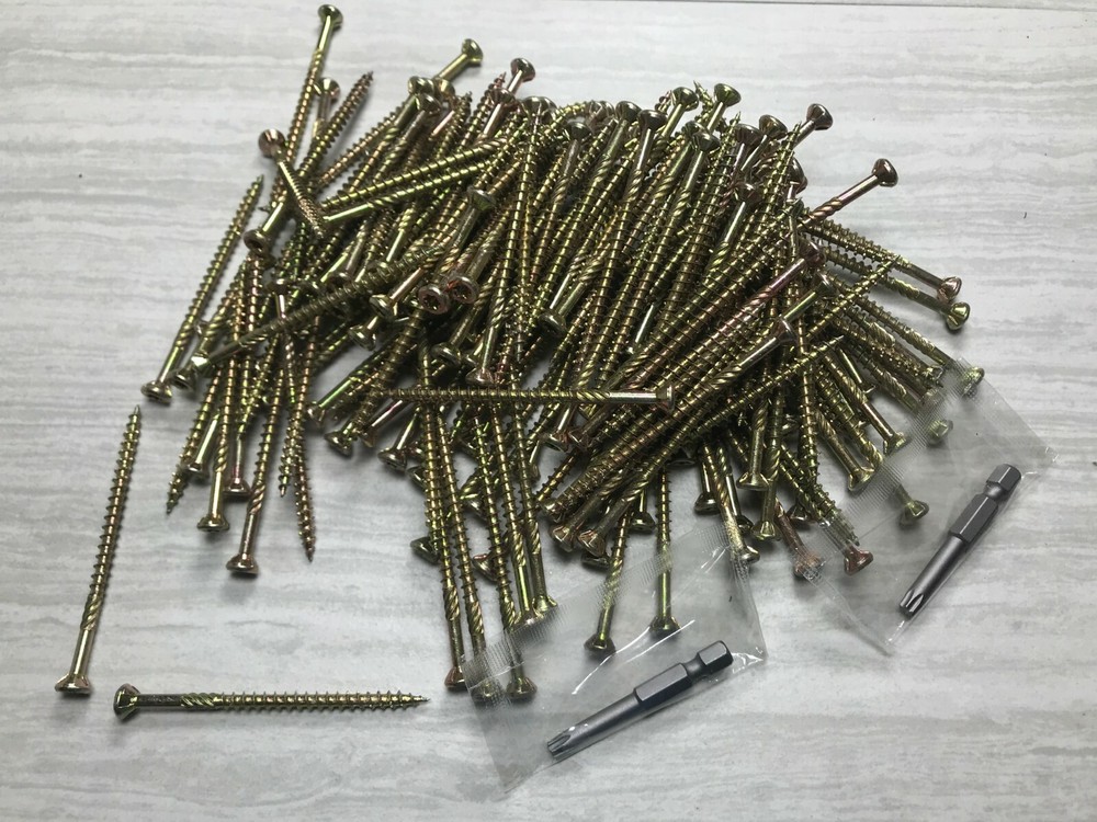 12 LB QTY 1000 Premium Interior Wood Screws 9 x 3″ 12 Bits Included T 25